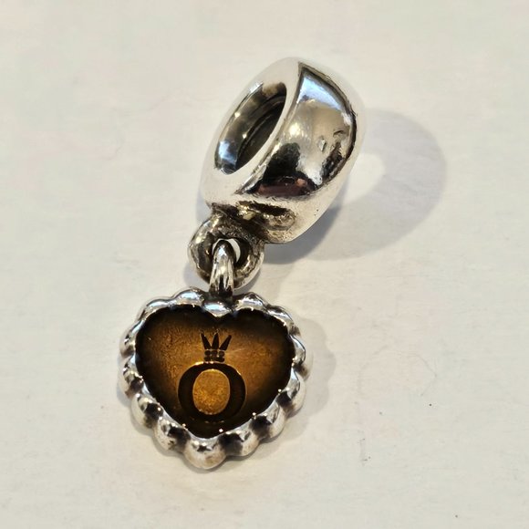 New Pandora Retired Brown Enamel Pandora Forever Dangle - 790471E10 - Picture 4 of 6
